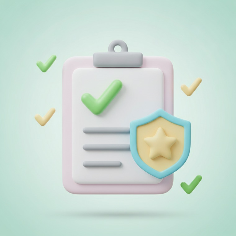 Checklist with a checkmark — standards verified