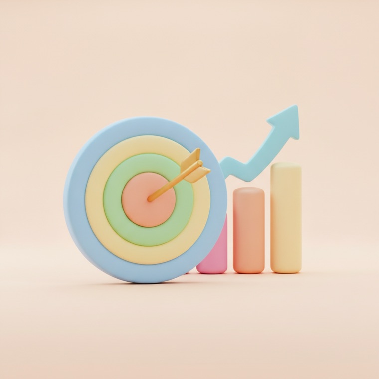 Target and rising chart — state-test ready