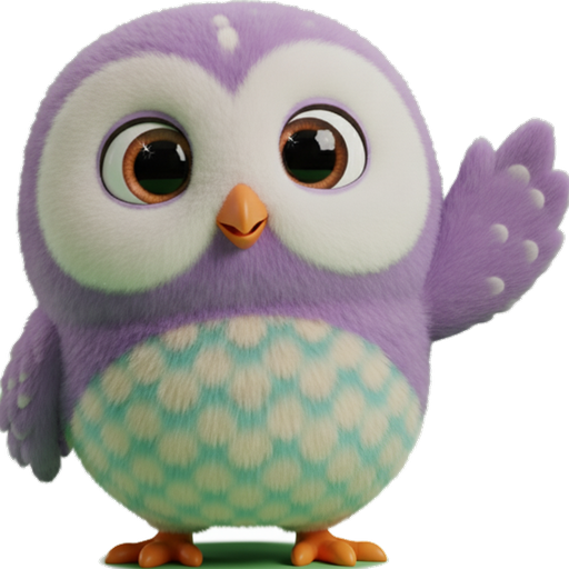 Finn the Studyfin owl waving
