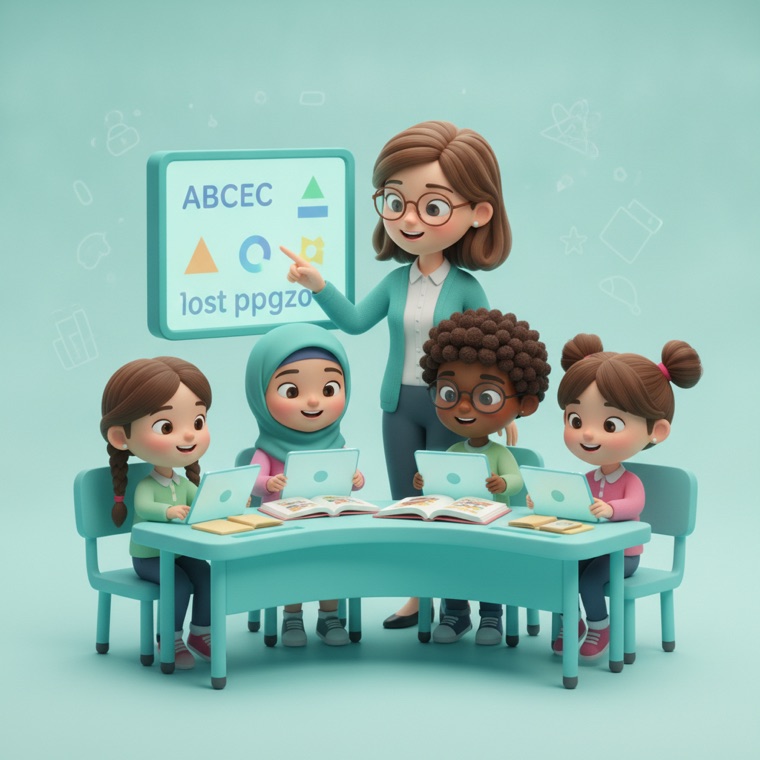 Children learning in a classroom